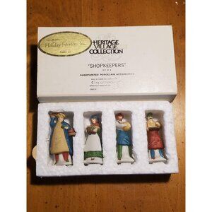 "Shopkeepers" set of 4 #5966-8 Heritage Village Collection -Retired-